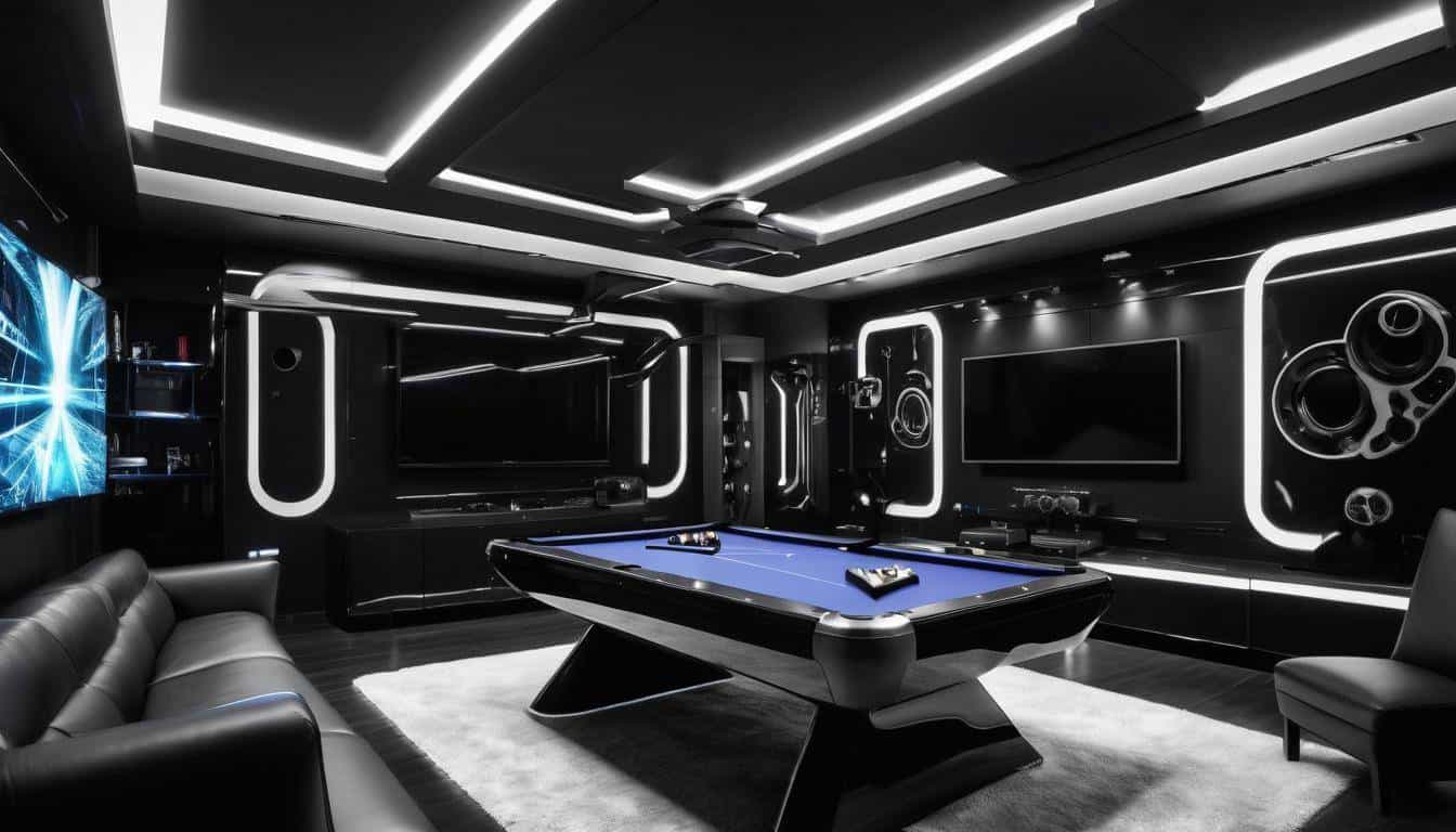 Futuristic black game room