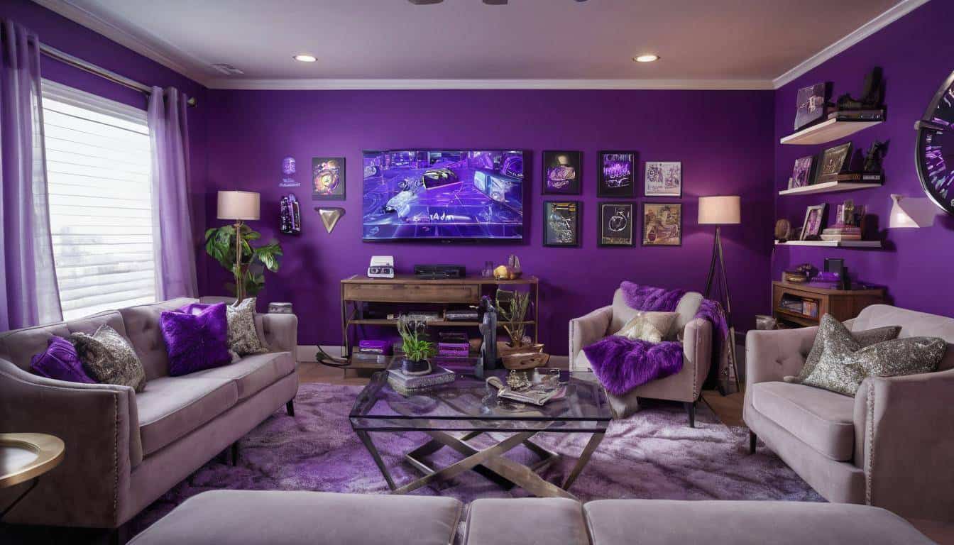 Gaming-themed Purple Interior Design