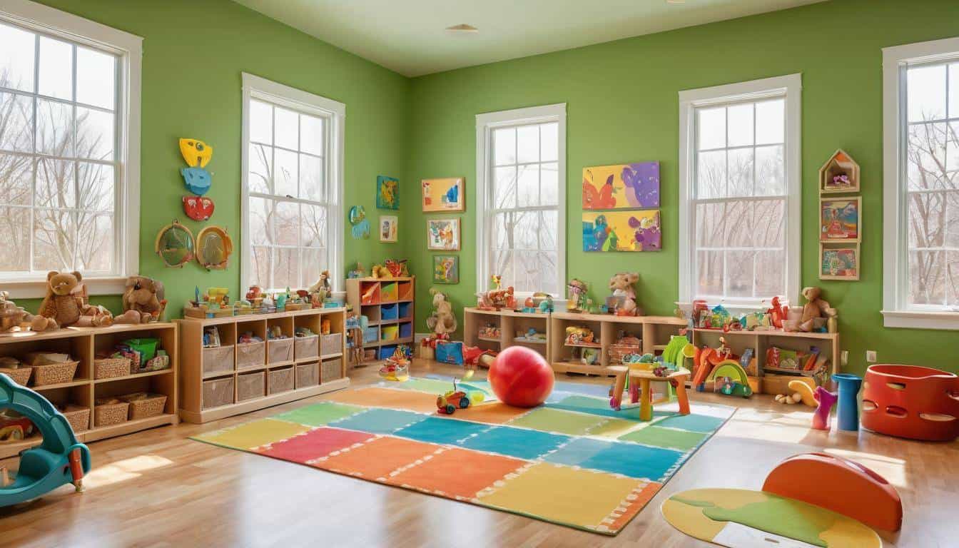 Green eco-friendly playroom