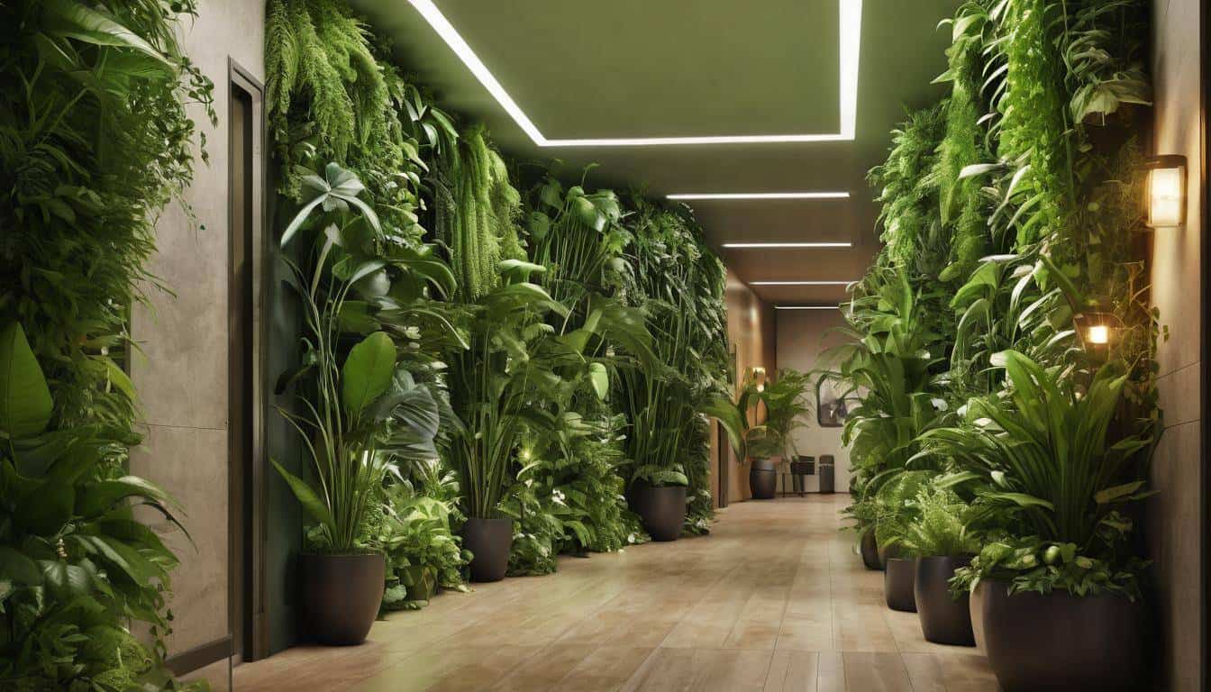 Green oasis in hallway