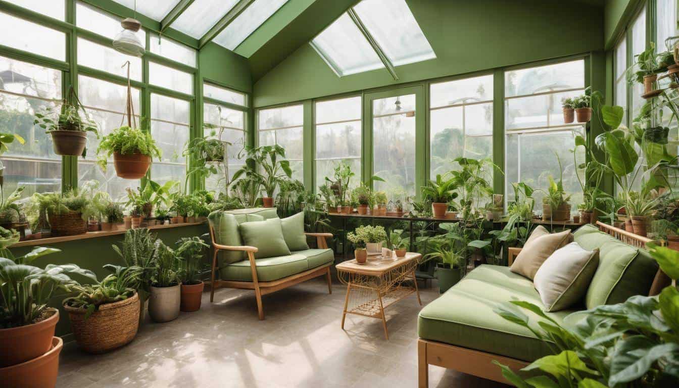 Green sunroom natural light