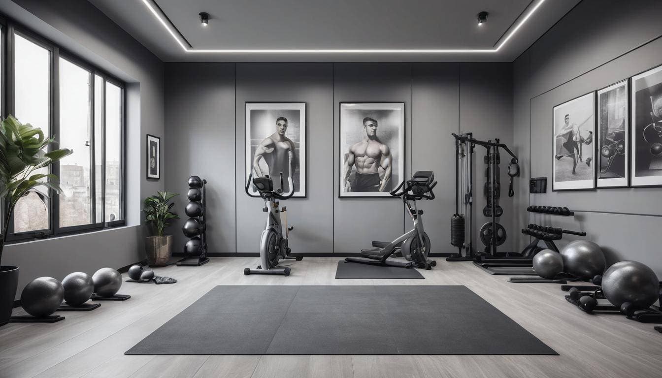 Grey home gym inspiration