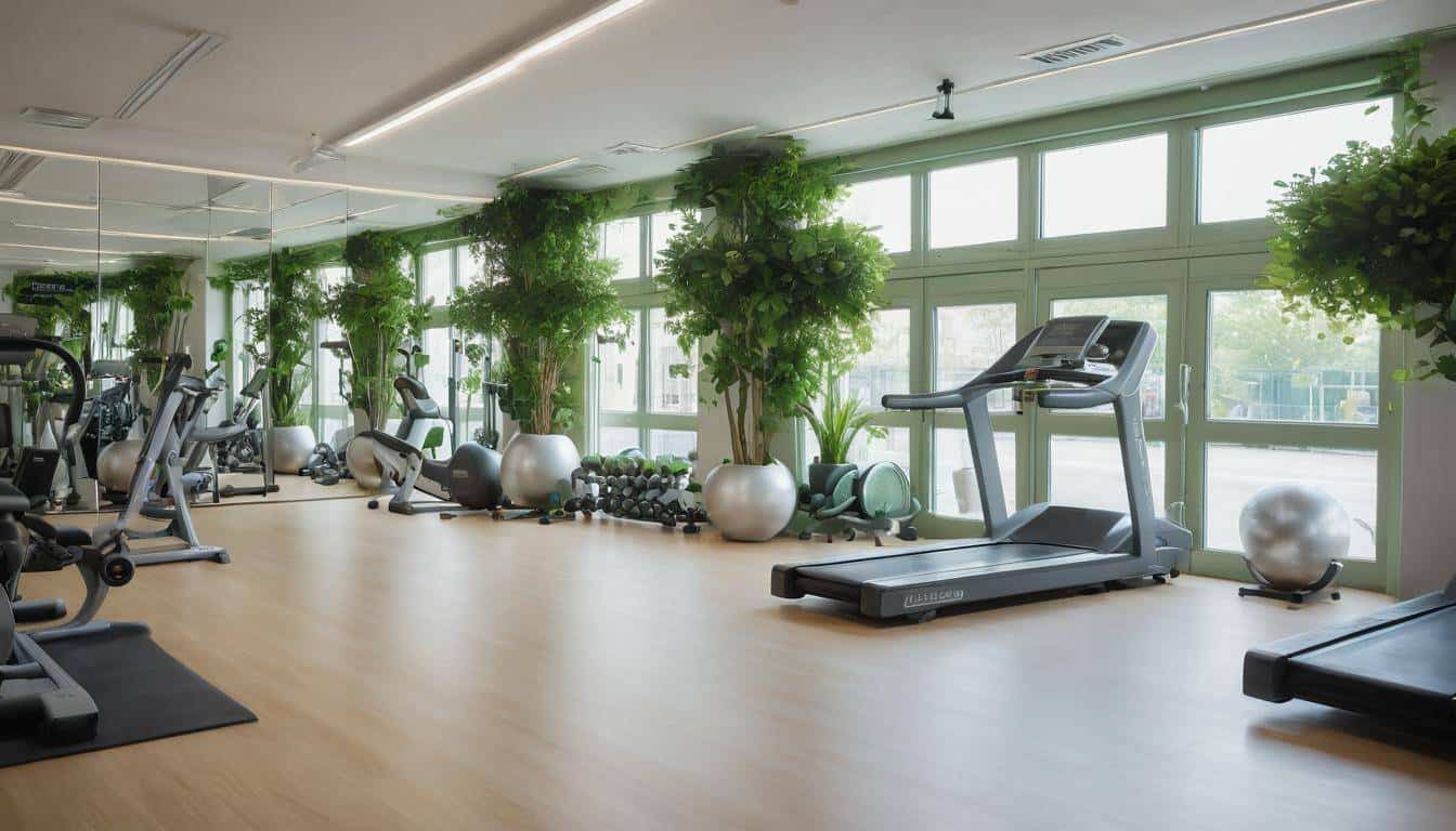 Gym with greenery