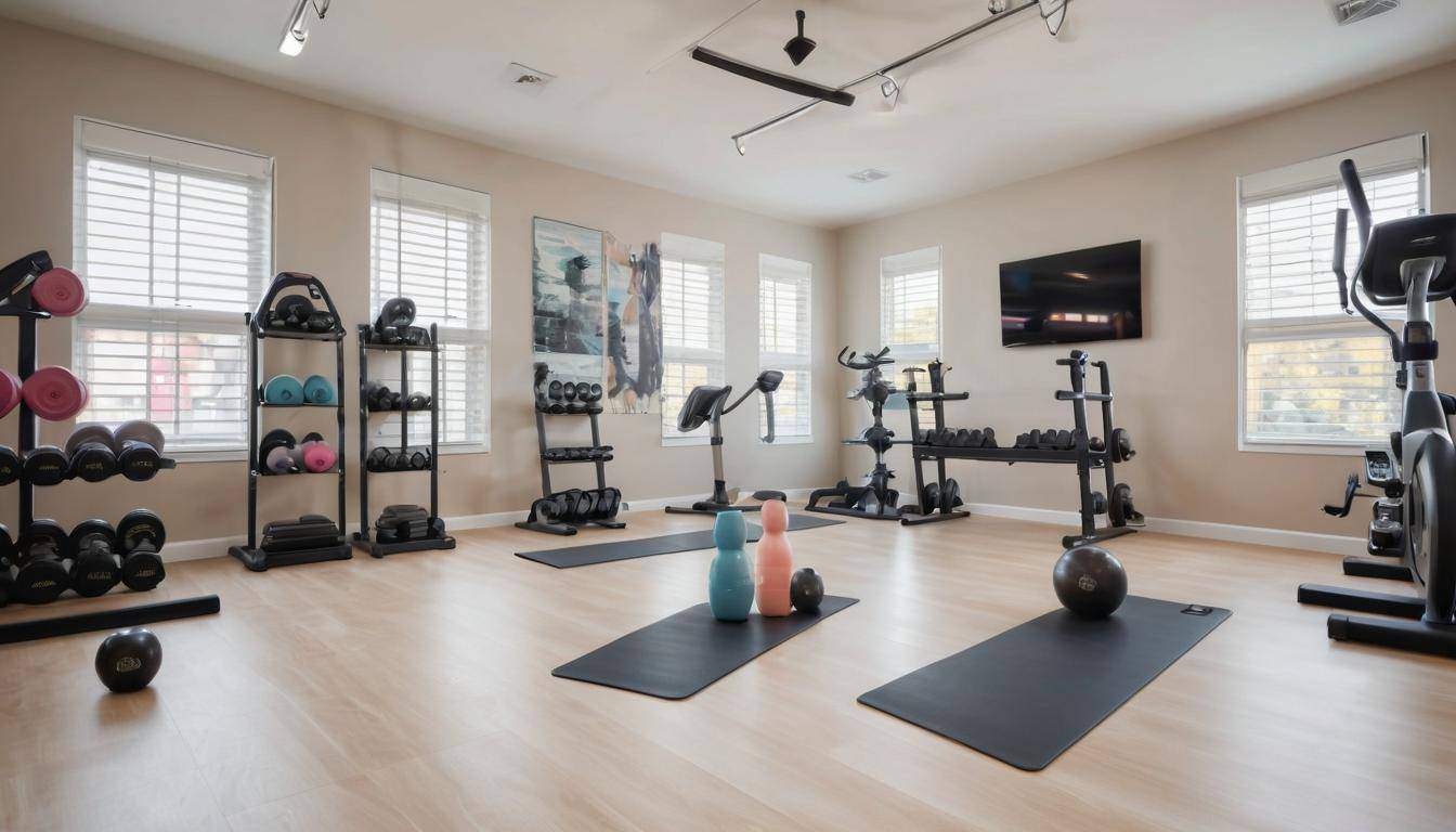 Home gym equipment setup