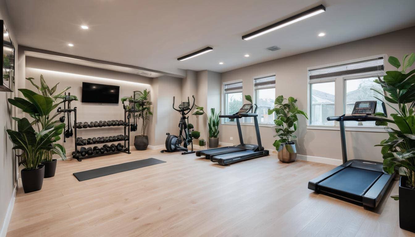 Home gym lighting design