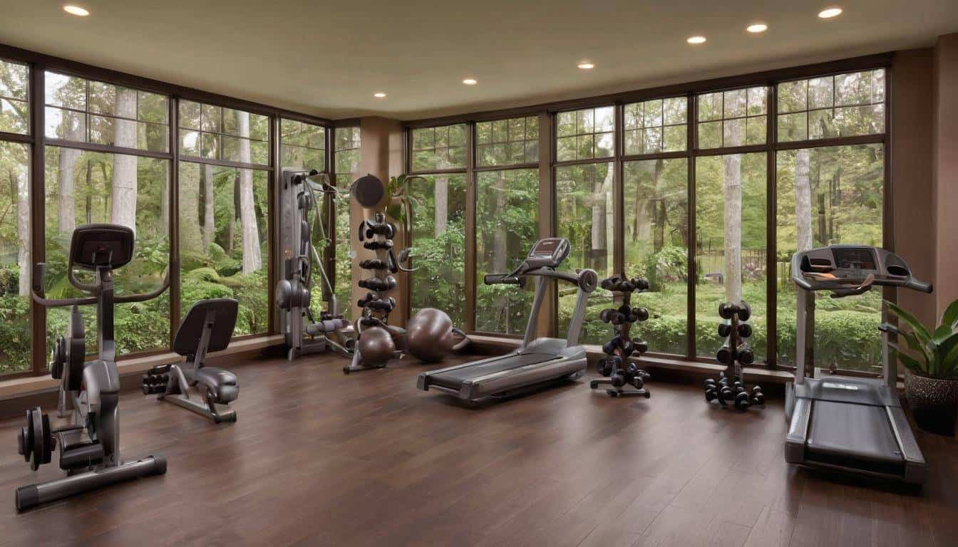 Inviting brown home gym