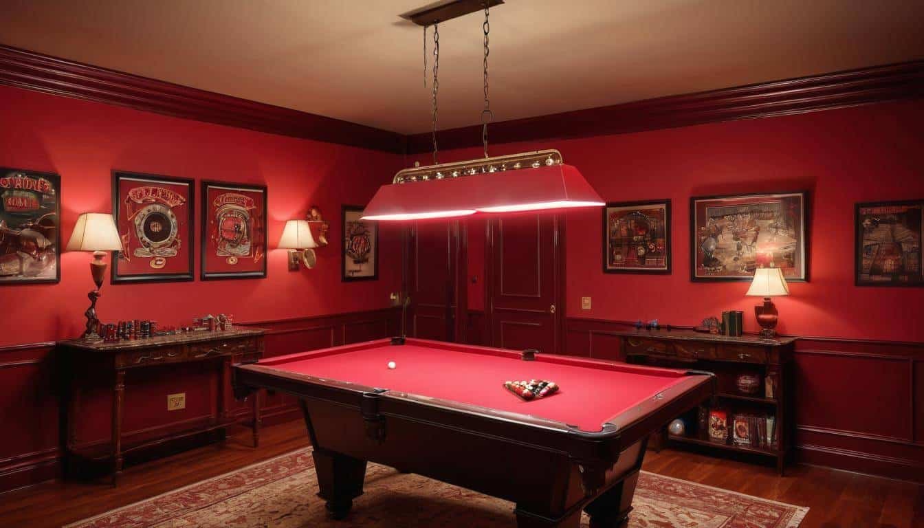 Inviting red game room