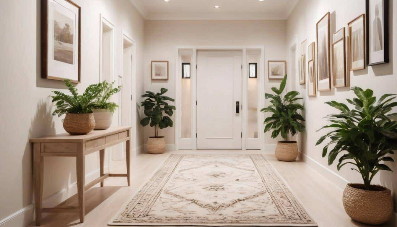 Inviting white hallway decor