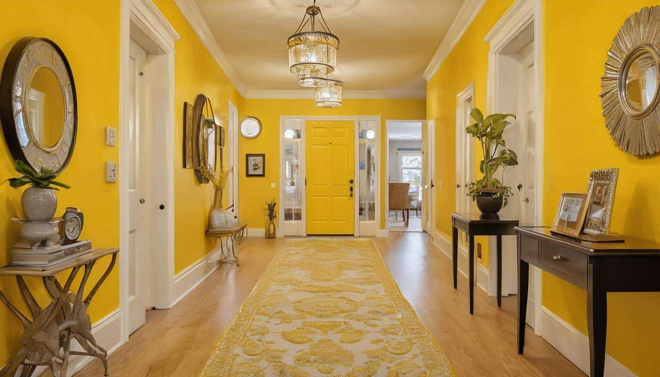 Inviting yellow hallway decor