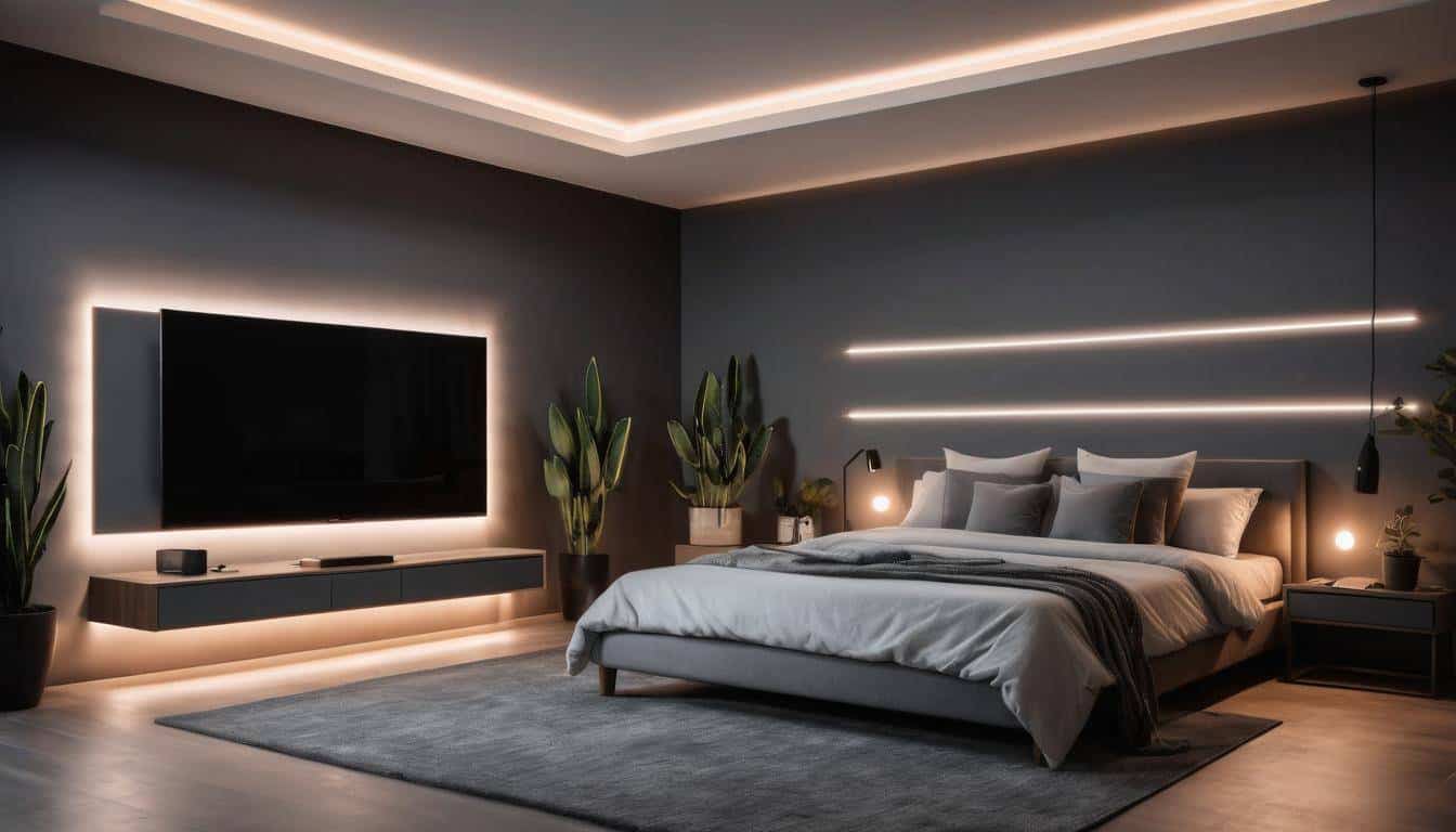 LED-lit stylish room