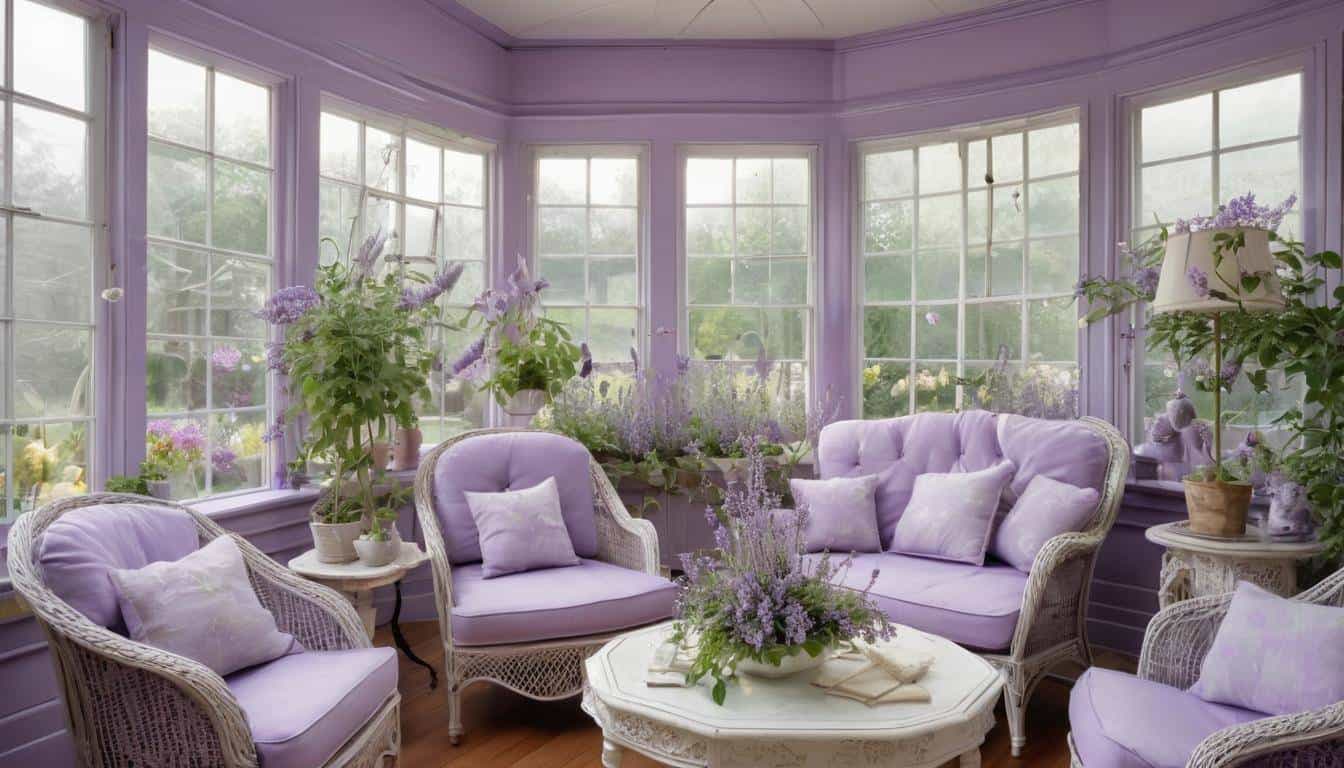 Lavender-filled sunroom