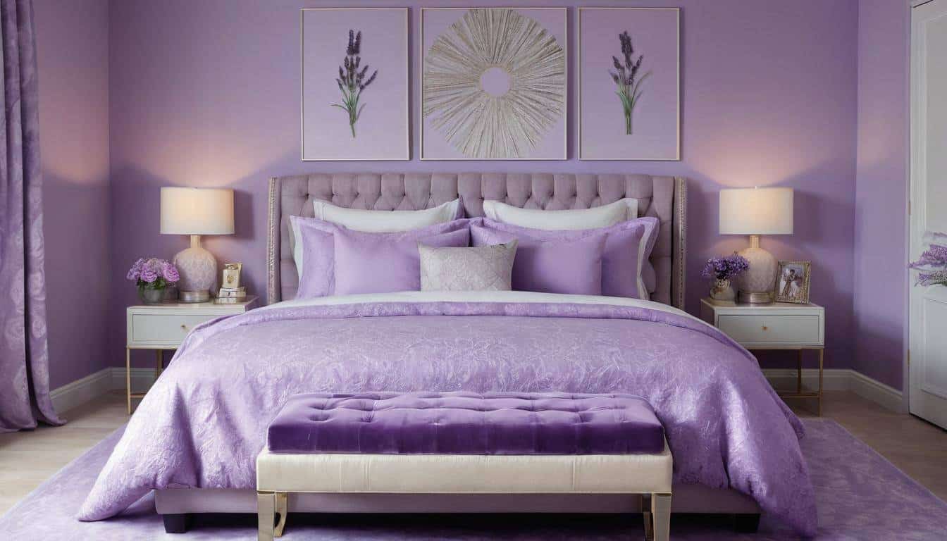 Lavender-themed bedroom design