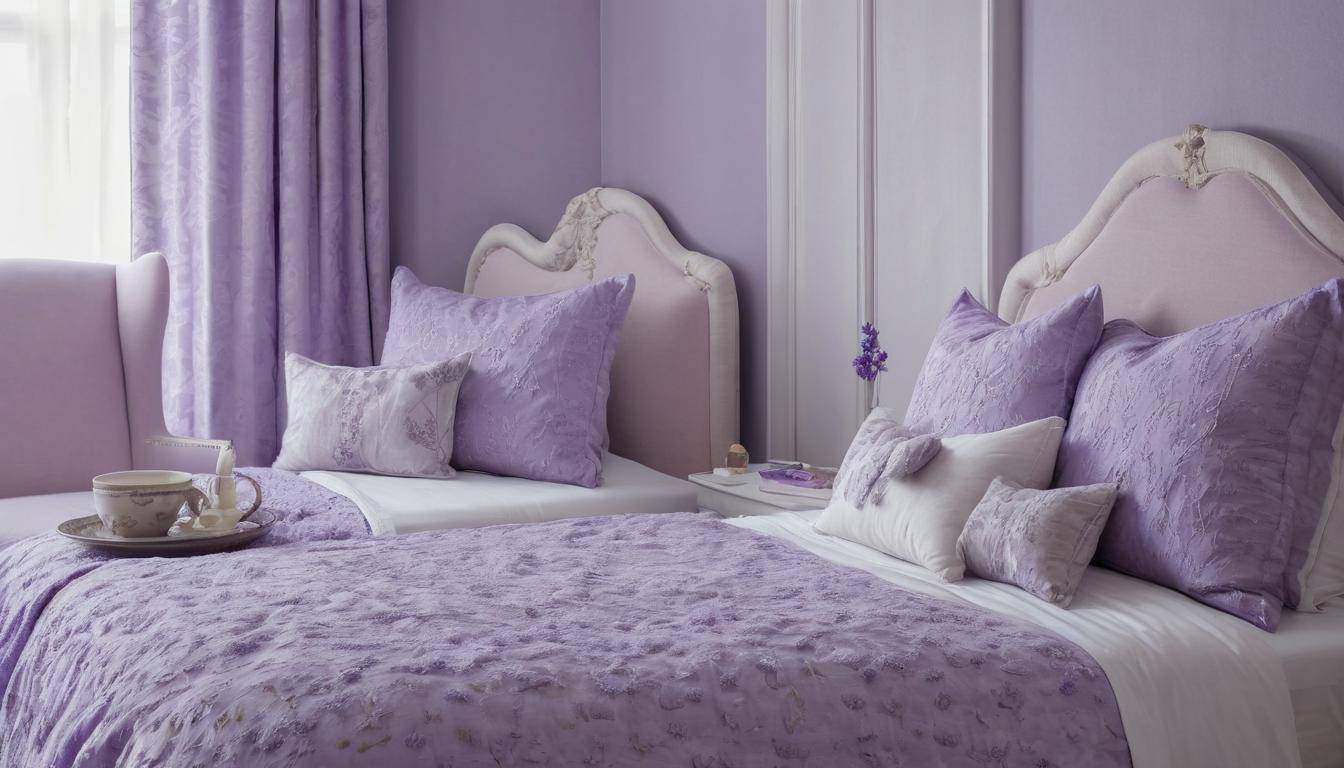 Lavender-themed guest room