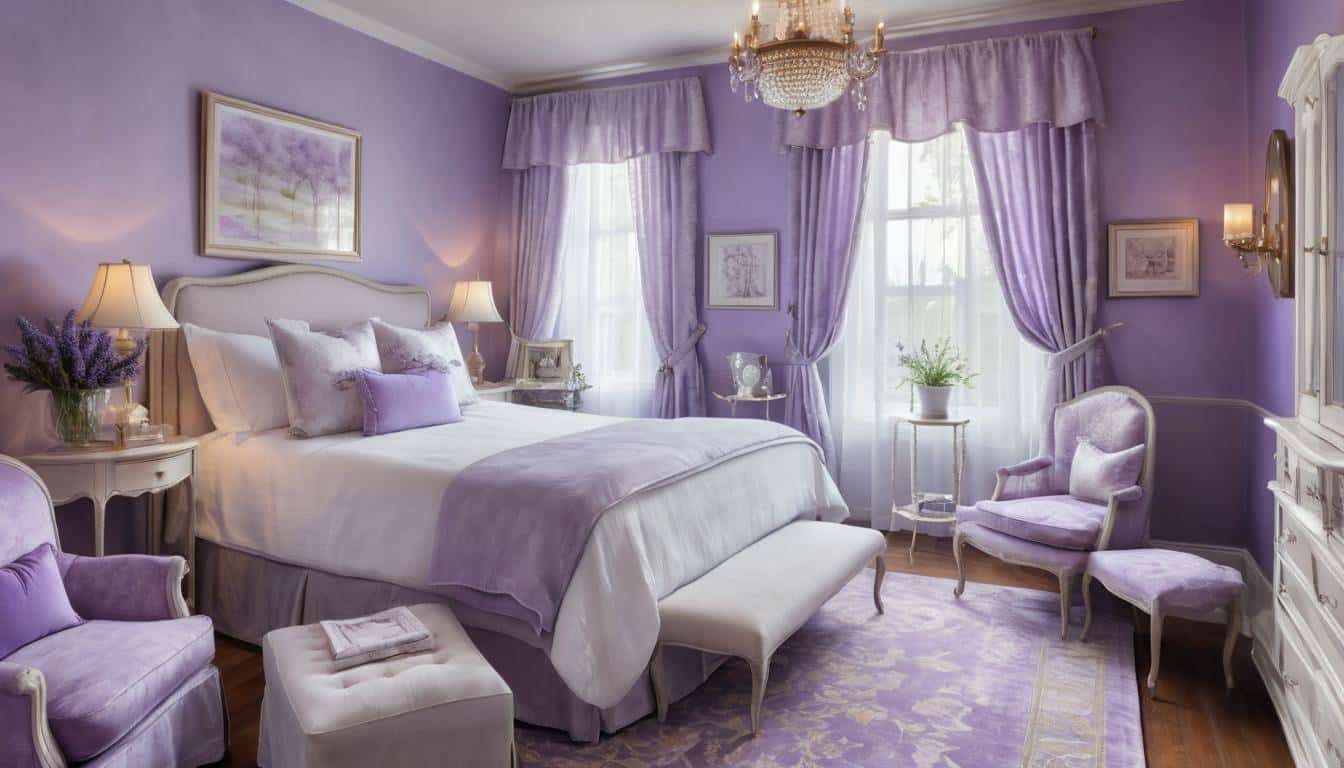 Lavender-themed guest room