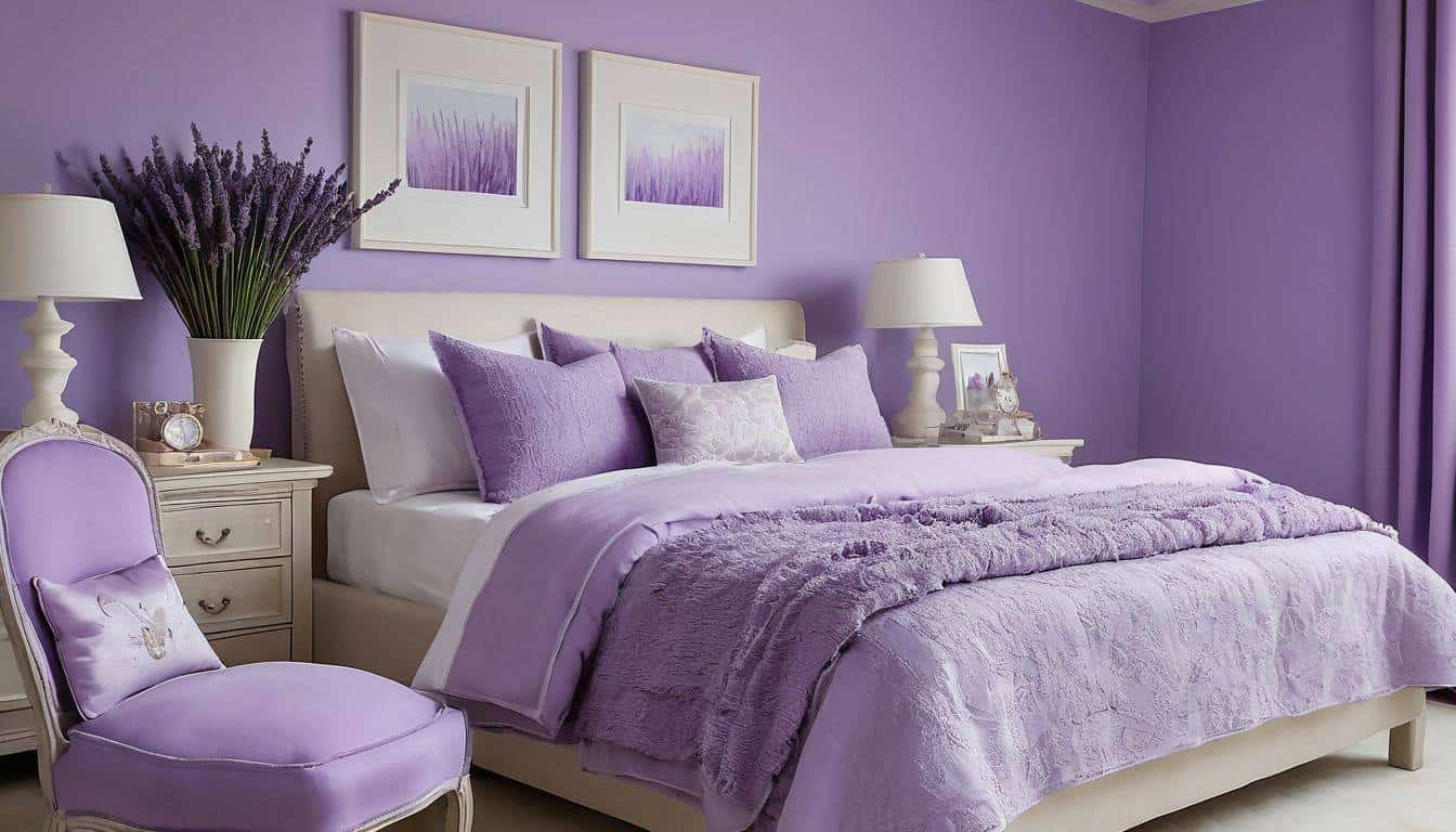 Lavender-themed interior accents