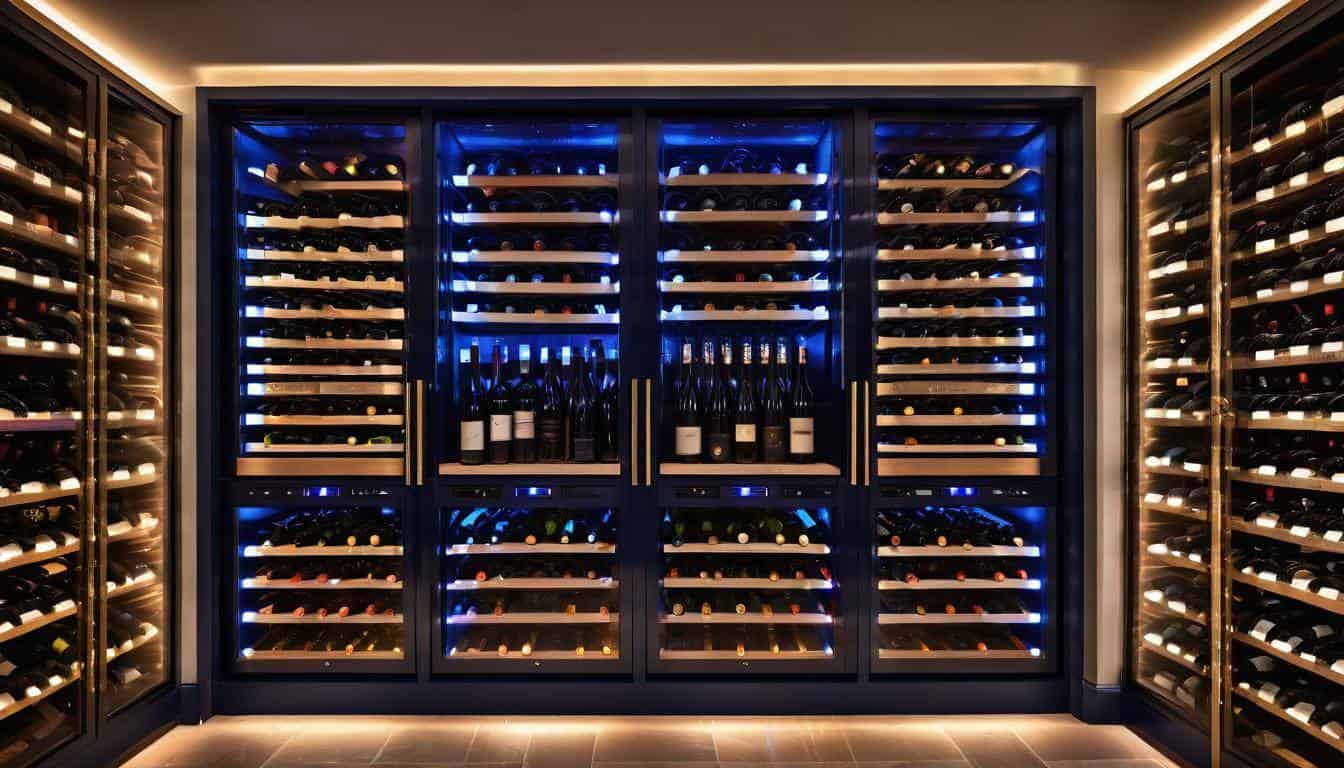 Luxurious LED-lit wine cellar