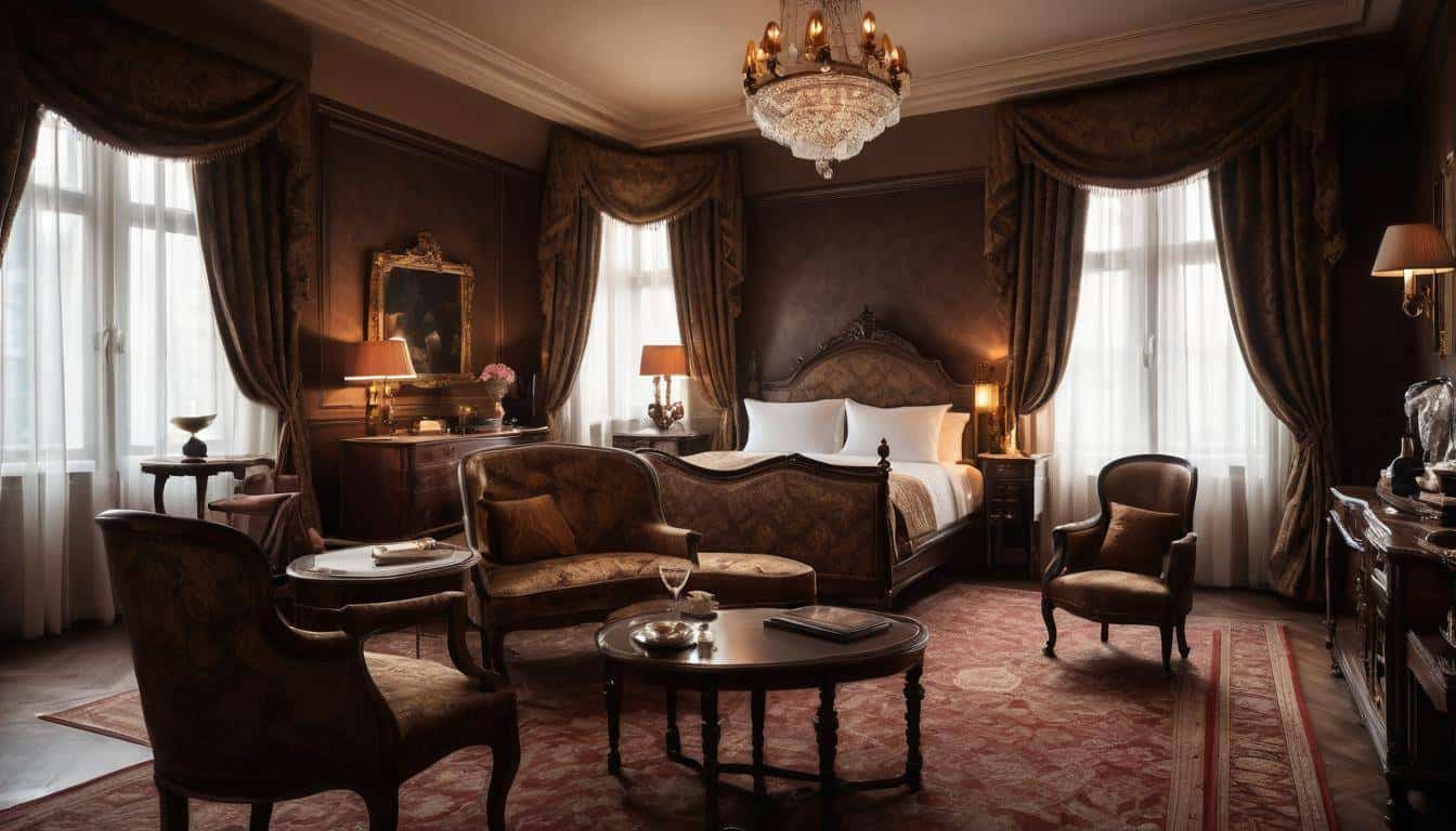 Luxurious antique hotel room