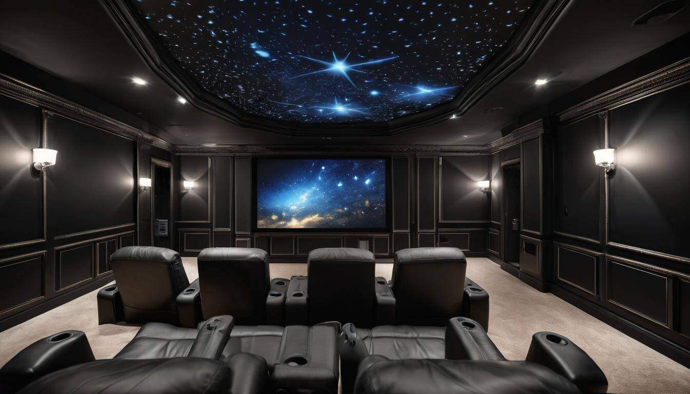 Luxurious black home theater