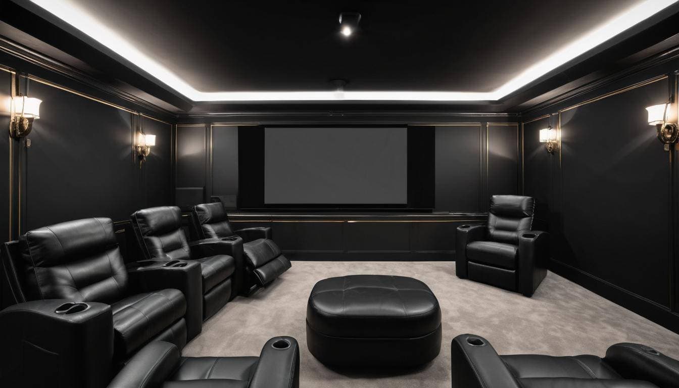 Luxurious black home theater