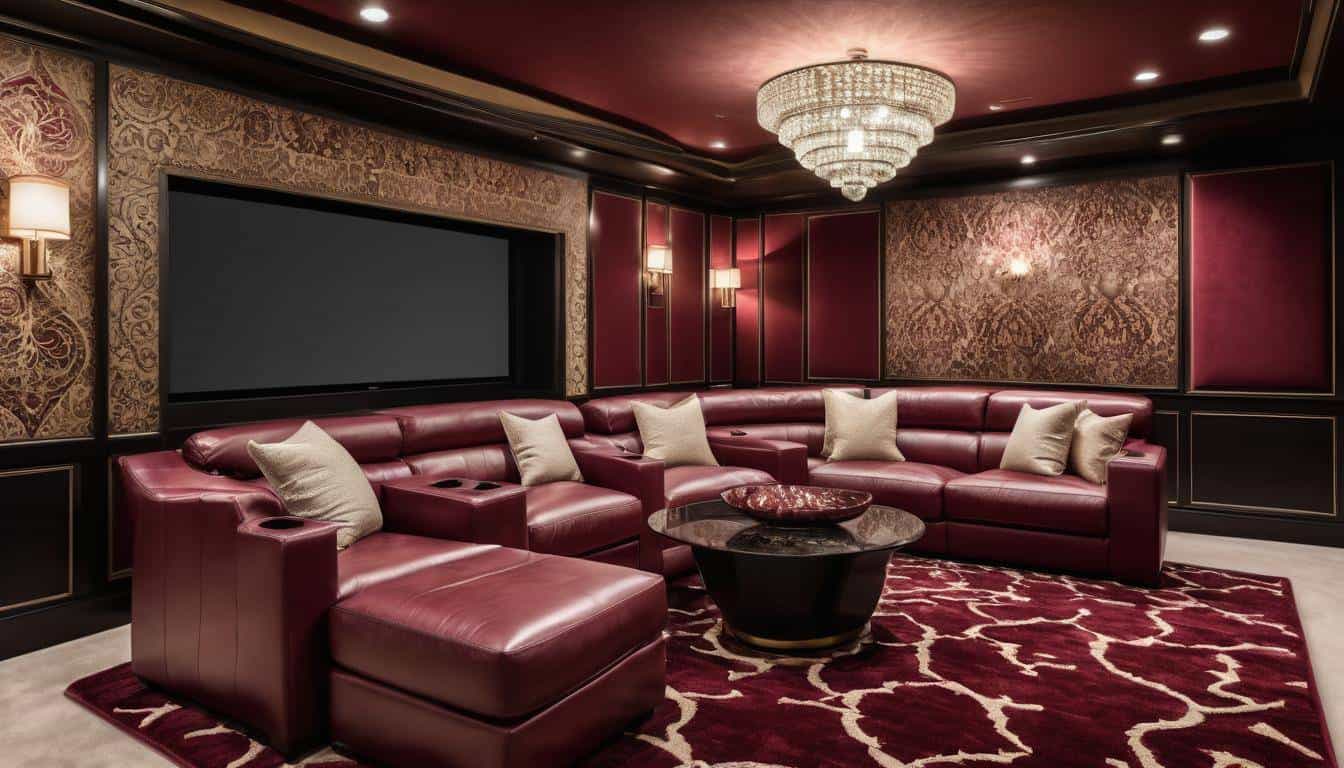 Luxurious custom home theater decor