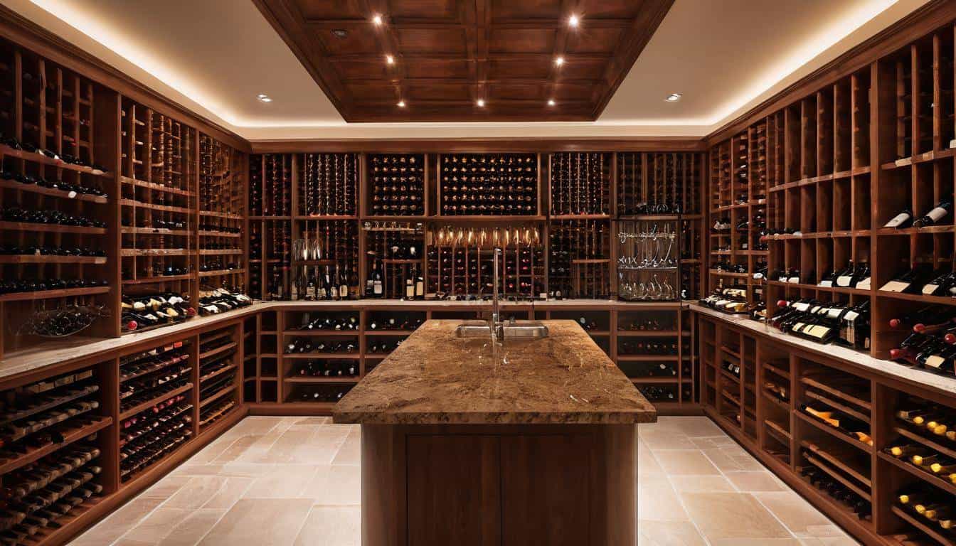 Luxurious custom wine cellar