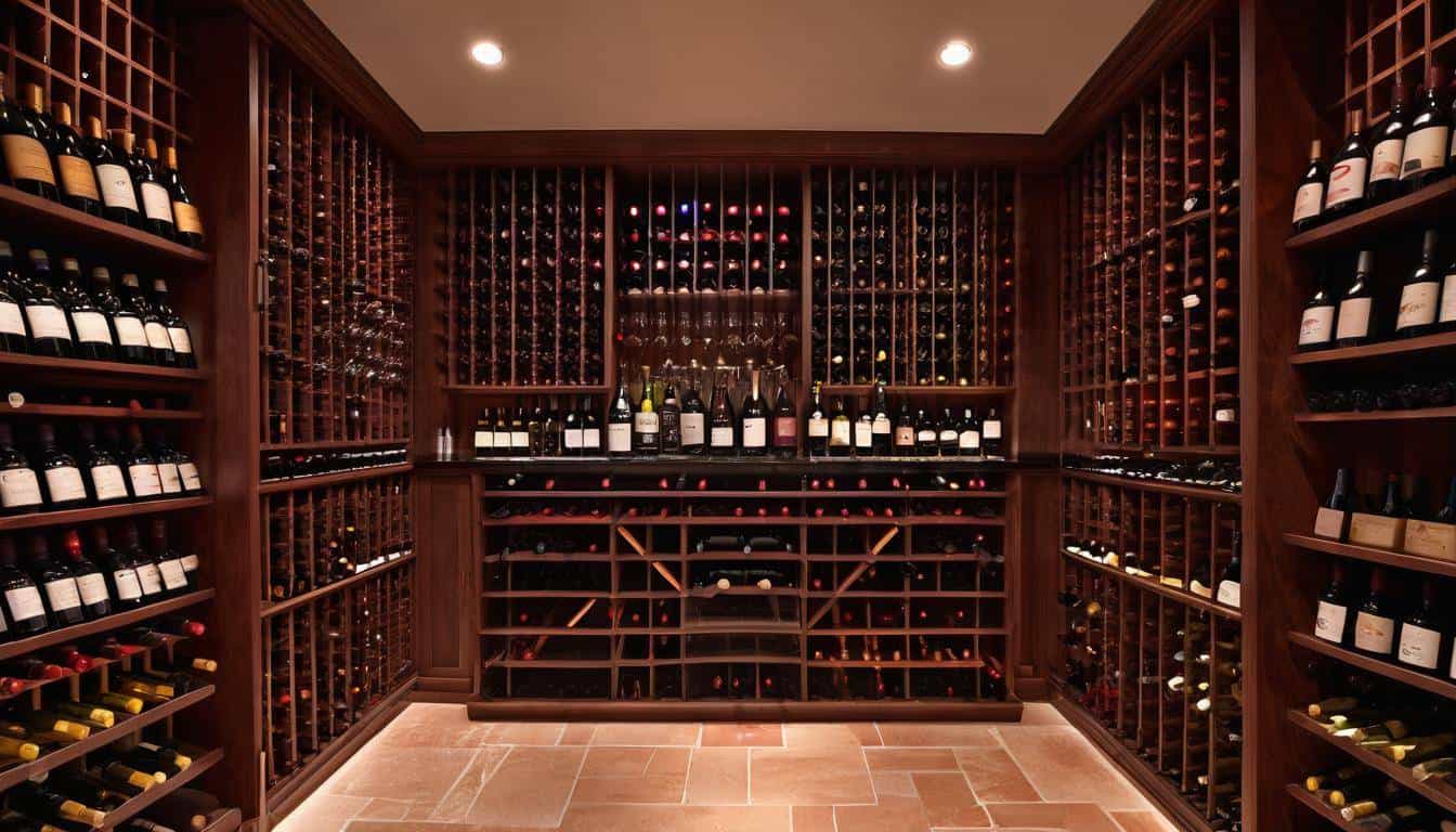 Luxurious custom wine cellar