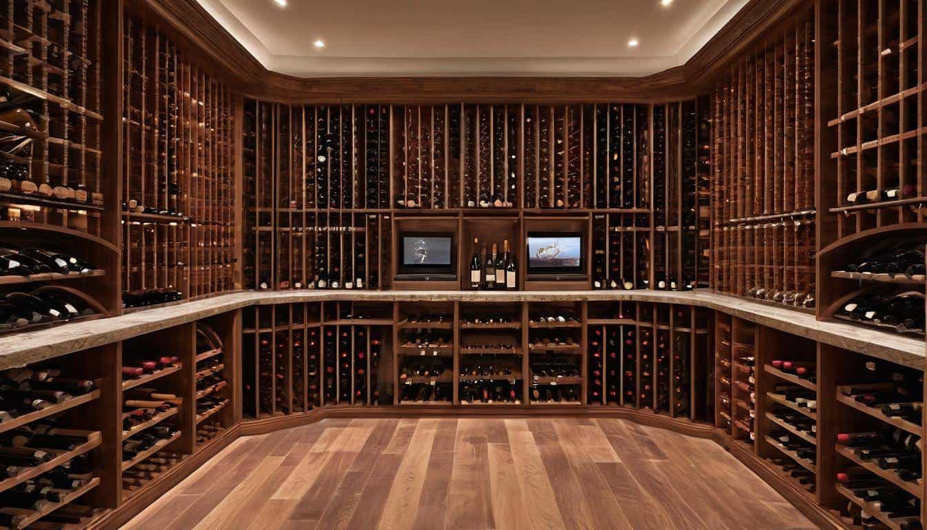 Luxurious custom wine cellar