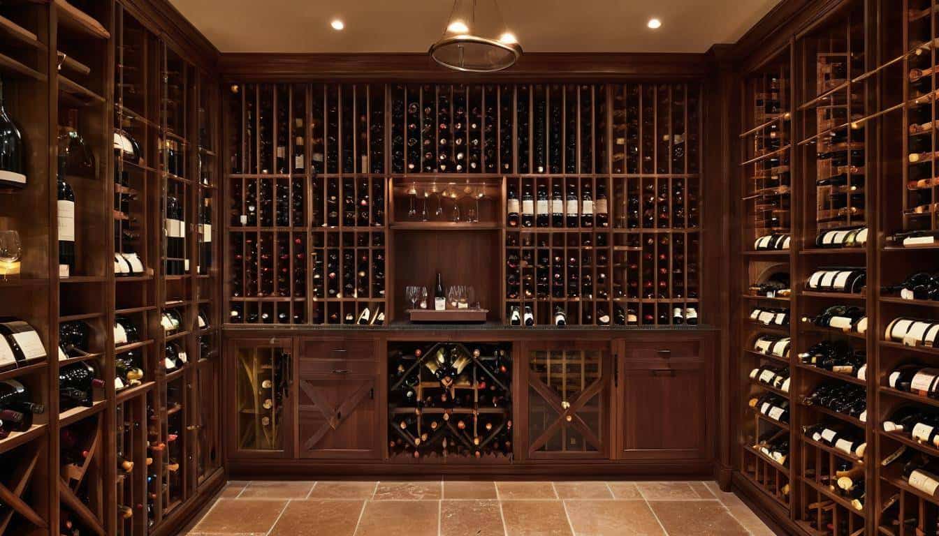 Luxurious custom wine cellar