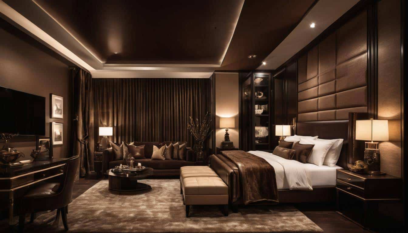 Luxurious dark chocolate room