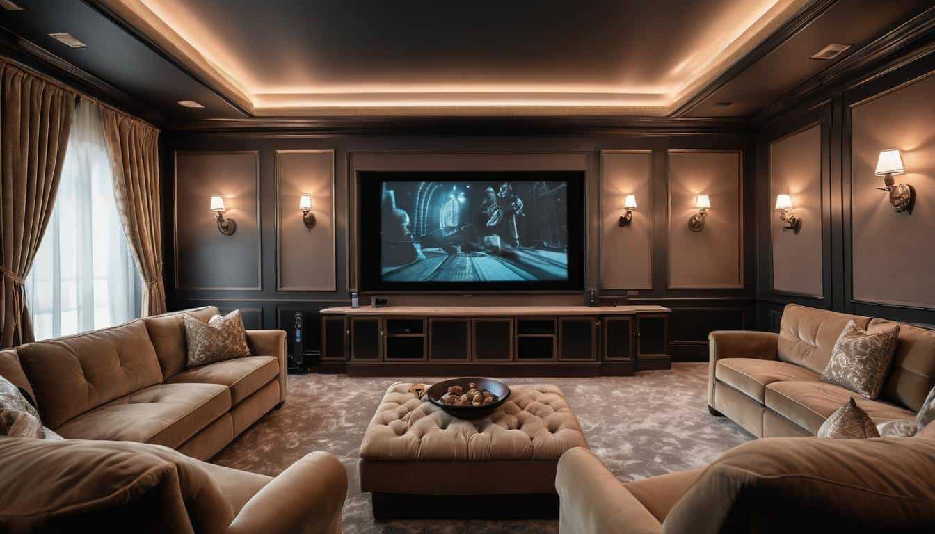 Luxurious home theater decor