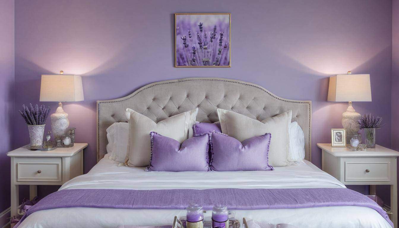 Luxurious lavender guest room