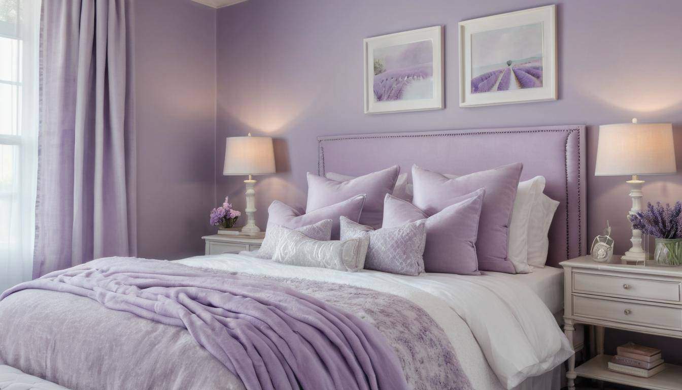 Luxurious lavender guest room