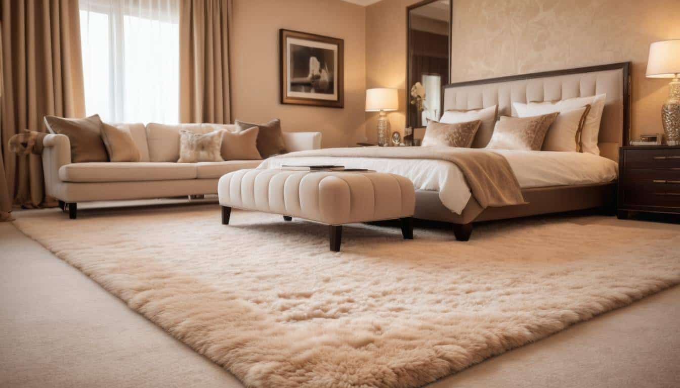 Luxurious plush carpet room