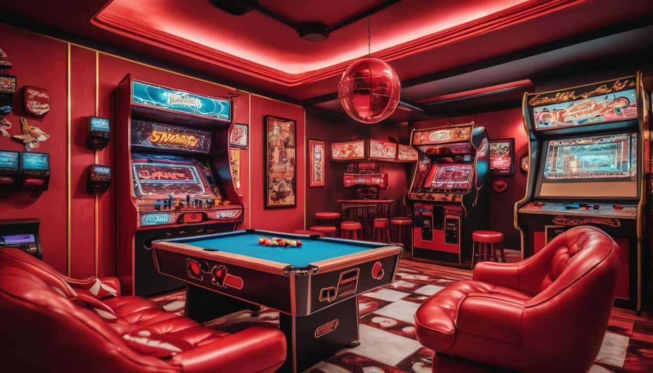 Luxurious red game room