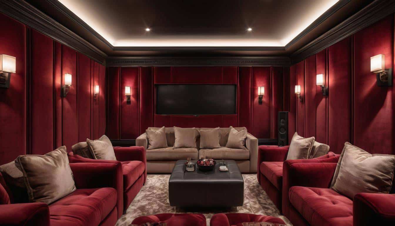 Luxurious red home theater