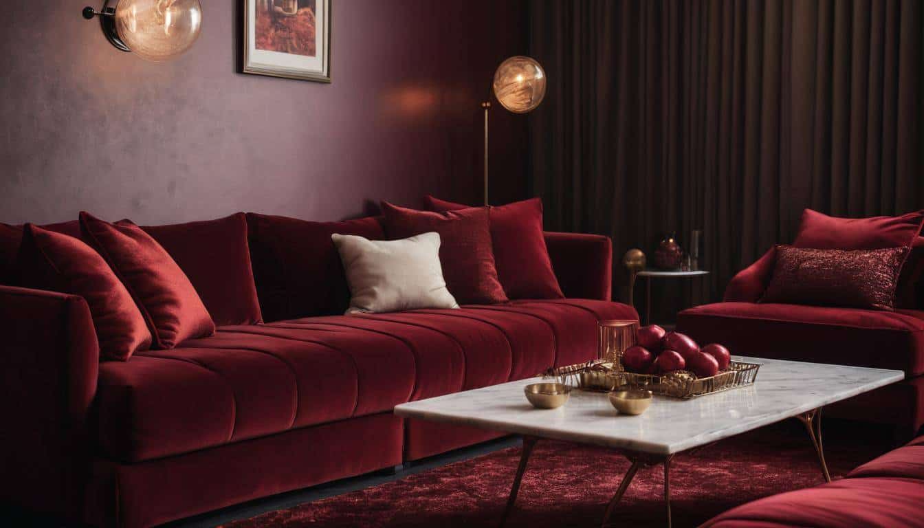 Luxurious red seating area