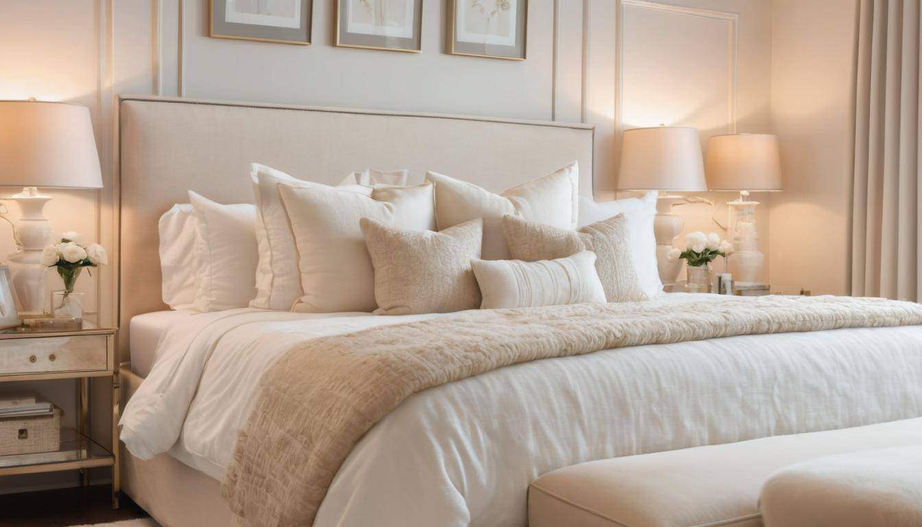 Luxurious white guest room