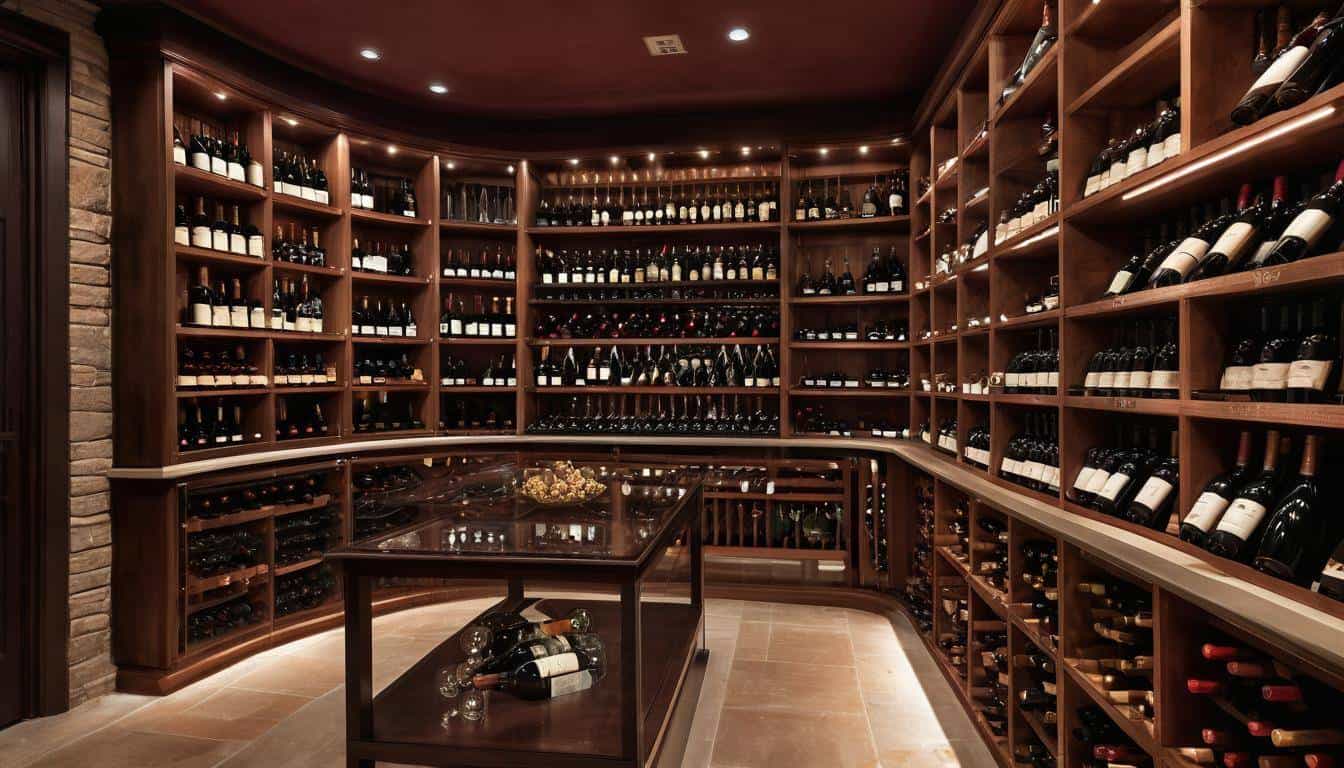 Luxurious wine cellar display