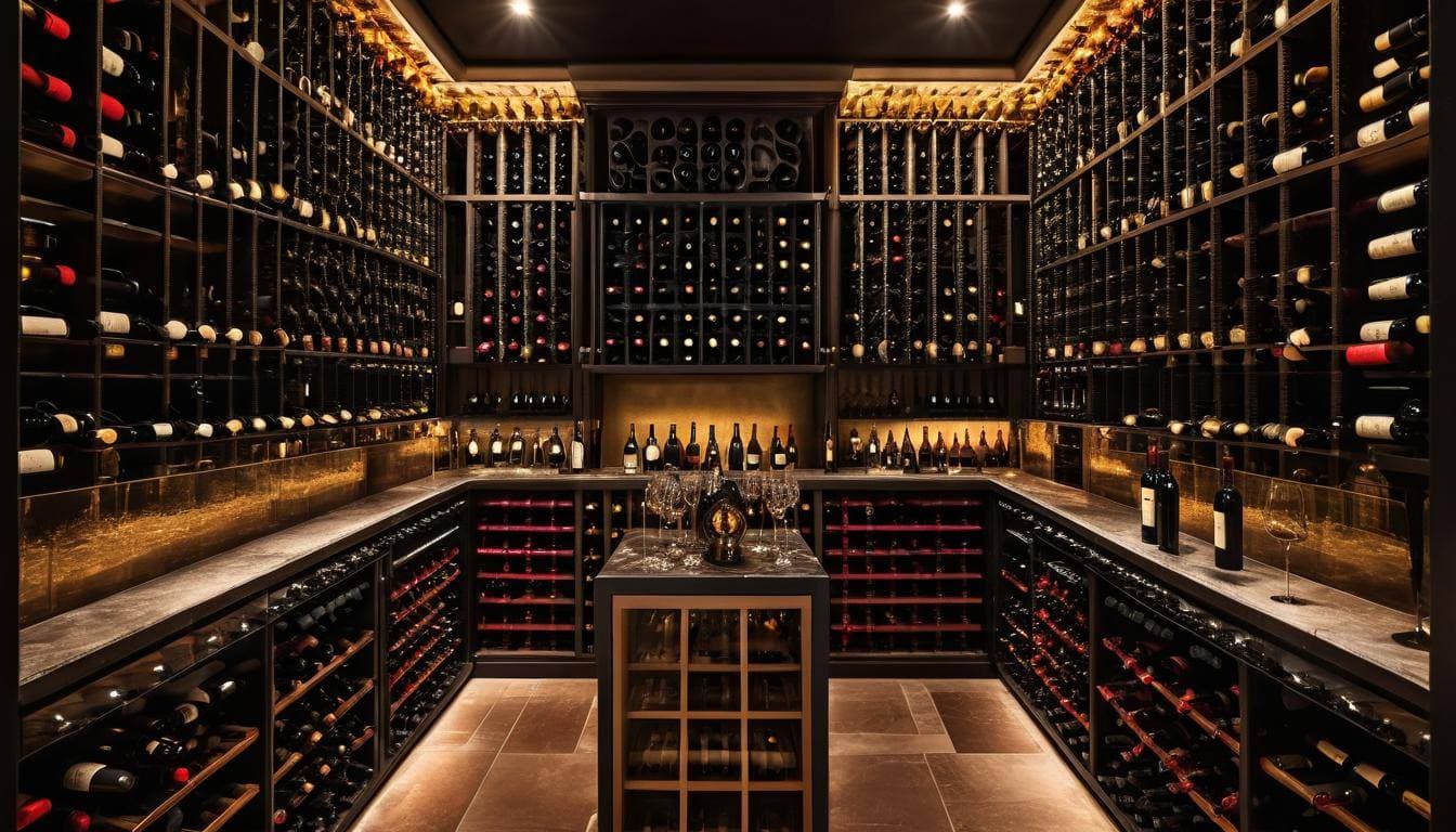 Luxurious wine cellar display