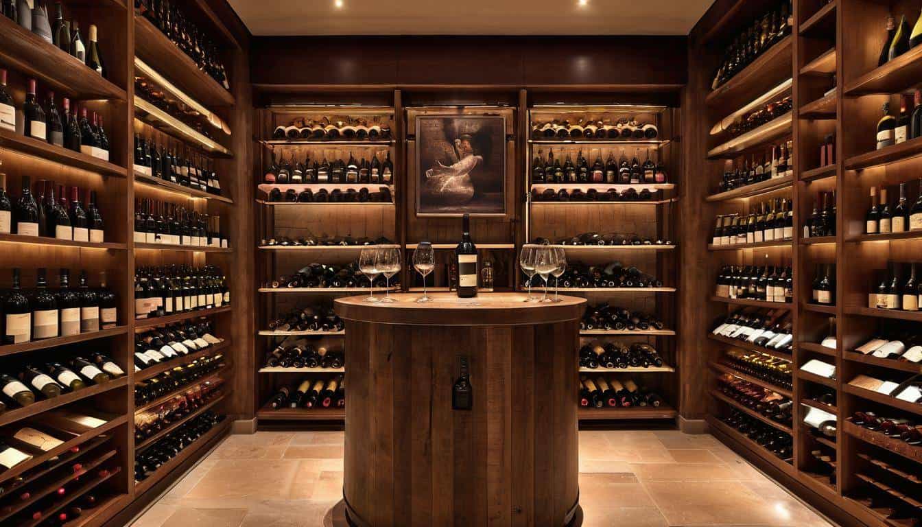 Luxurious wine cellar display