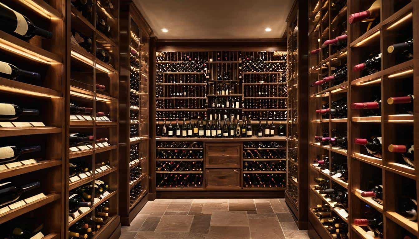 Luxurious wine cellar display