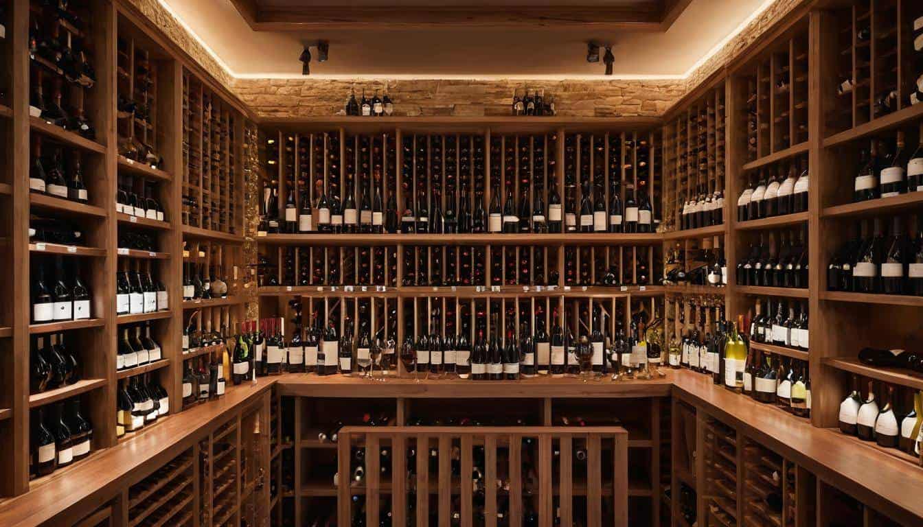 Luxurious wine cellar display