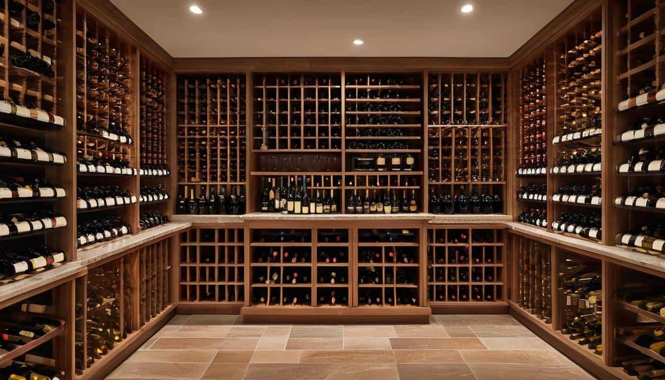 Luxurious wine cellar display