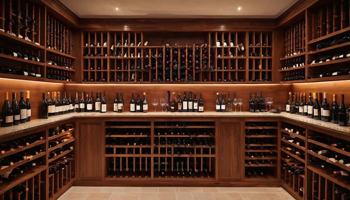 Luxurious wooden wine cellar