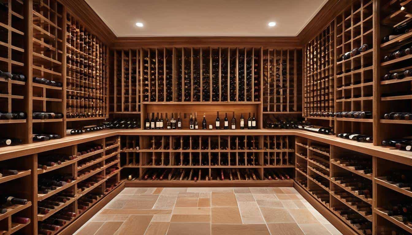 Luxurious wooden wine cellar