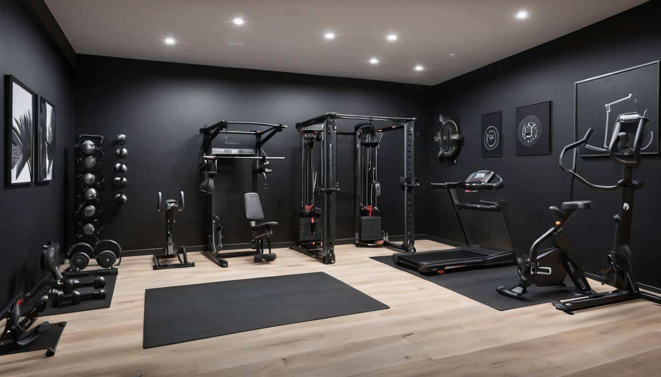 Modern black home gym