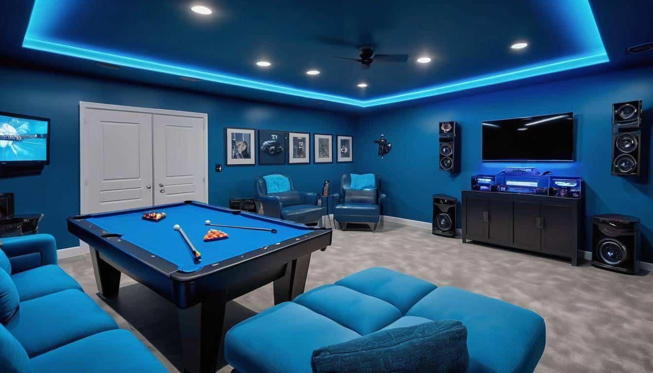 Blue Game Rooms: Design and Decor Ideas for Fun Entertainment Spaces ...