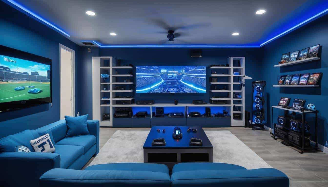 Modern blue game room