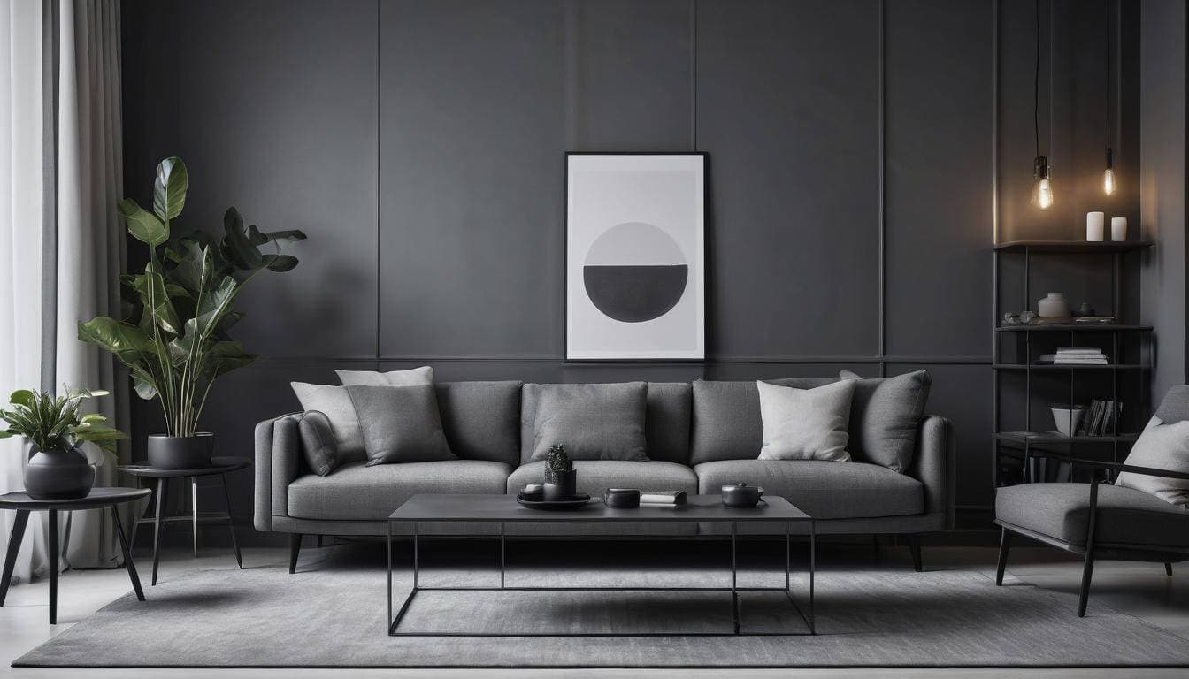 Modern charcoal gray furniture