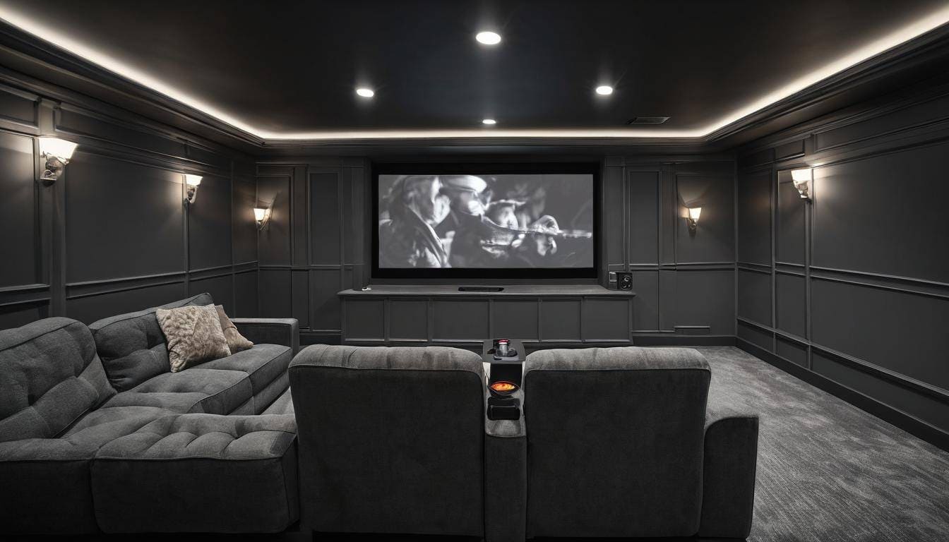 Modern charcoal gray theater